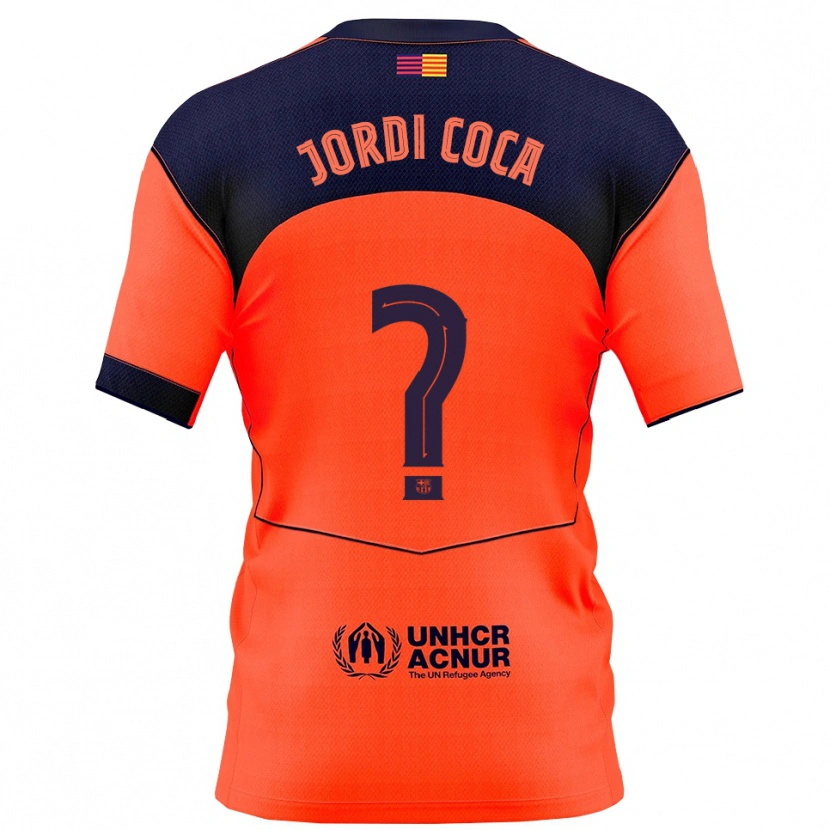 Danxen Criança Camisola Jordi Coca #0 Laranja Marinho Terceiro 2025/26 Camisa