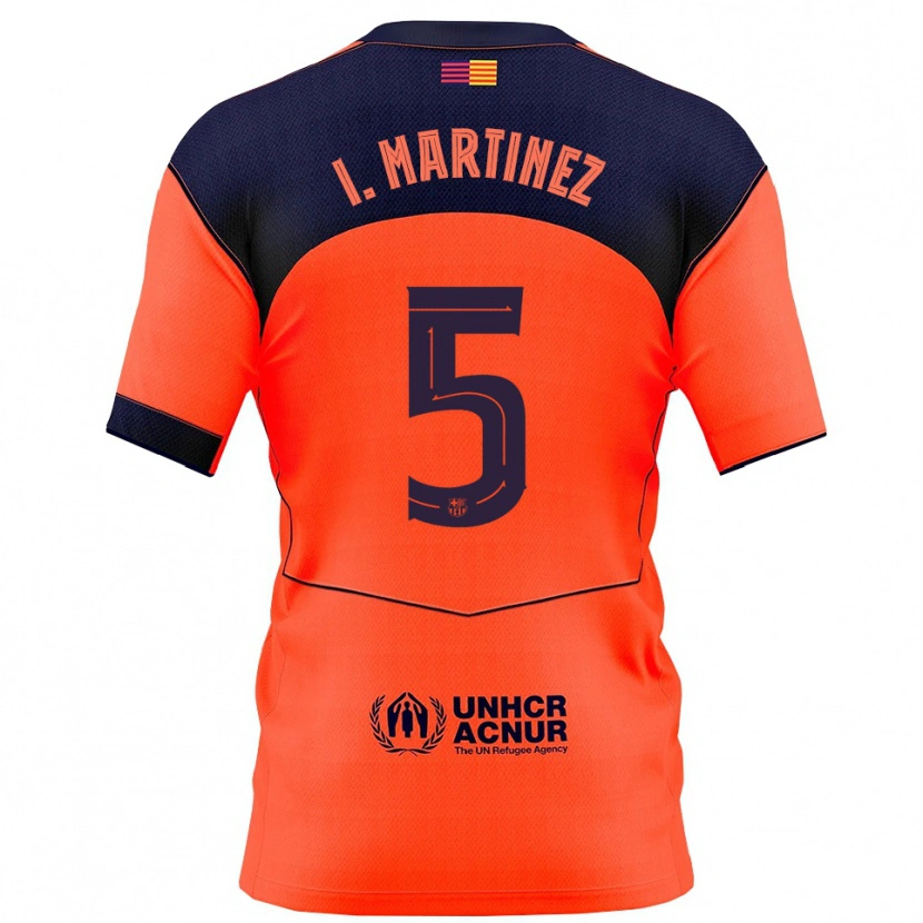 Danxen Criança Camisola Iñigo Martínez #5 Laranja Marinho Terceiro 2025/26 Camisa