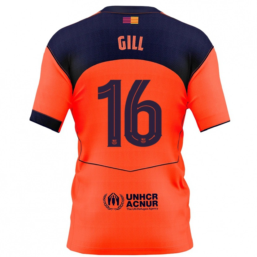 Danxen Criança Camisola Adrian Gill #16 Laranja Marinho Terceiro 2025/26 Camisa