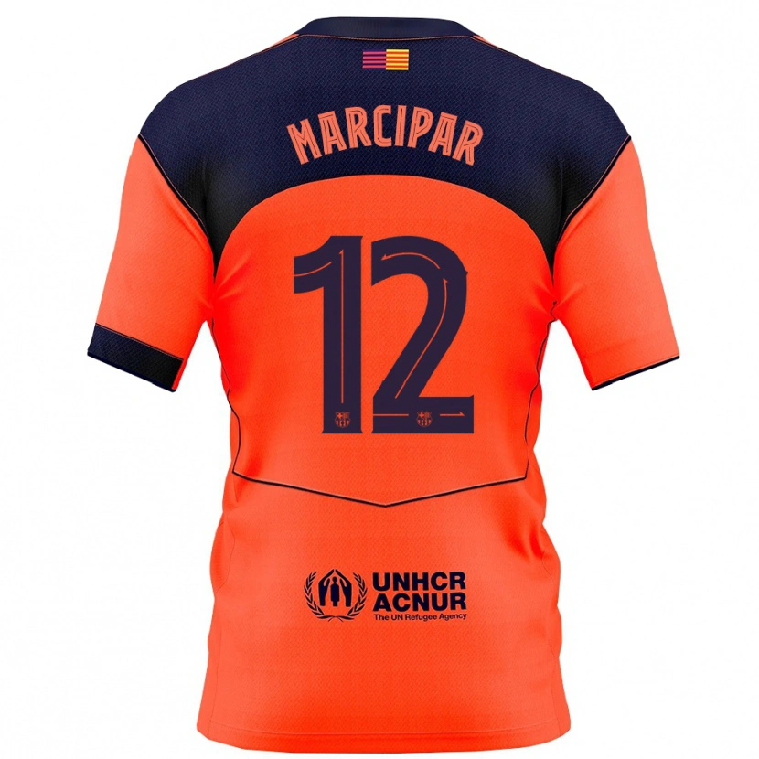 Danxen Criança Camisola Nico Marcipar #12 Laranja Marinho Terceiro 2025/26 Camisa