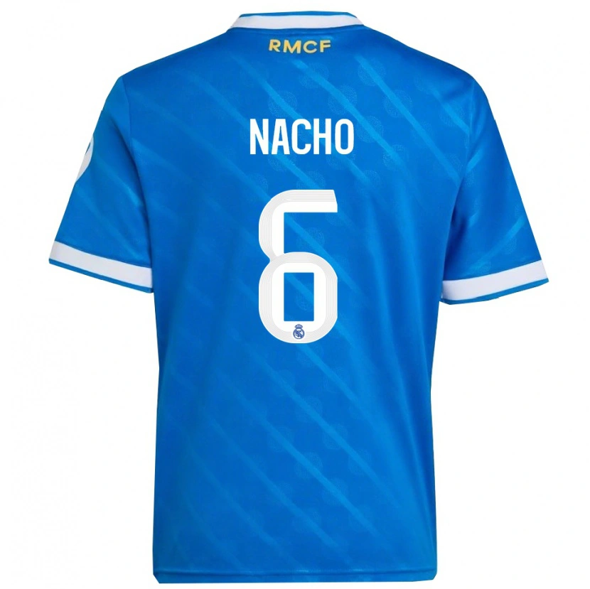 Danxen Criança Camisola Nacho Fernandez #6 Azul Branco Terceiro 2025/26 Camisa