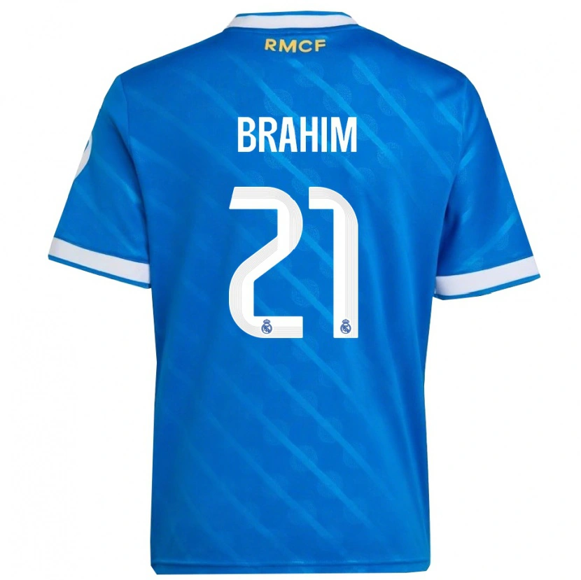 Danxen Criança Camisola Brahim Díaz #21 Azul Branco Terceiro 2025/26 Camisa