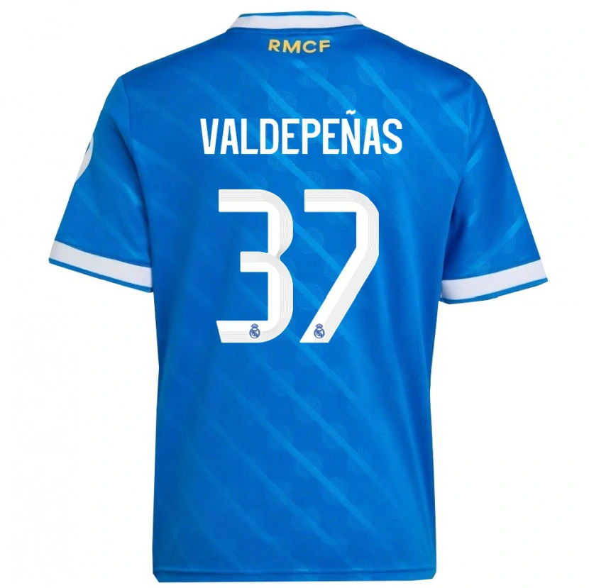 Danxen Criança Camisola Víctor Valdepeñas #37 Azul Branco Terceiro 2025/26 Camisa