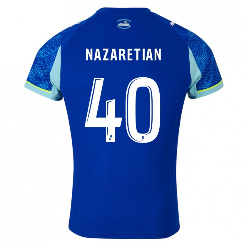 Danxen Criança Camisola Manuel Nazaretian #40 Azul Celeste Branco Terceiro 2025/26 Camisa