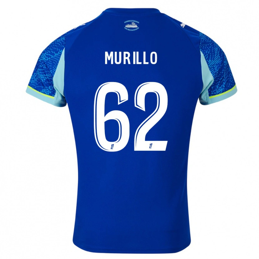 Danxen Criança Camisola Amir Murillo #62 Azul Celeste Branco Terceiro 2025/26 Camisa
