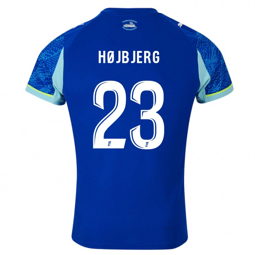 Danxen Criança Camisola Pierre-Emile Højbjerg #23 Azul Celeste Branco Terceiro 2025/26 Camisa