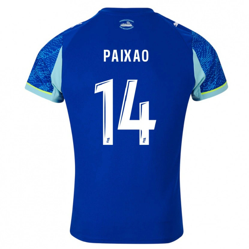 Danxen Criança Camisola Igor Paixão #14 Azul Celeste Branco Terceiro 2025/26 Camisa