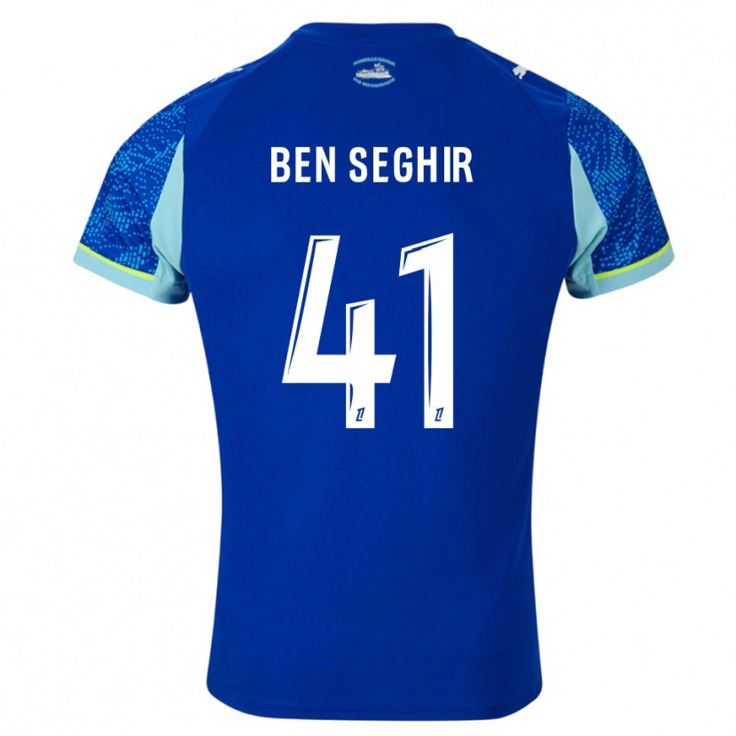 Danxen Criança Camisola Salim Ben Seghir #41 Azul Celeste Branco Terceiro 2025/26 Camisa