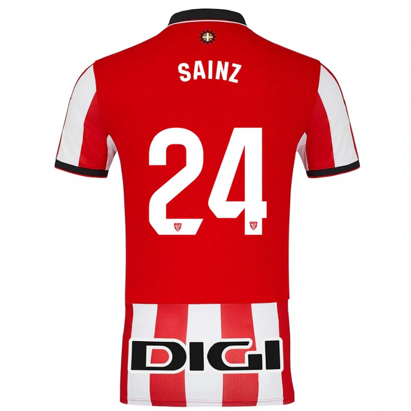 Danxen Homem Camisola Iñigo Sainz #24 Vermelho Branco Principal 2025/26 Camisa