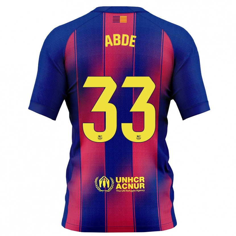 Danxen Homem Camisola Ez Abde #33 Azul Vermelho Principal 2025/26 Camisa