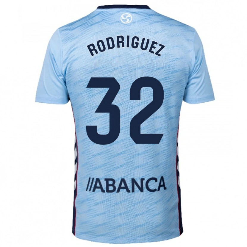 Danxen Homem Camisola Javi Rodríguez #32 Azul Celeste Vermelho Principal 2025/26 Camisa