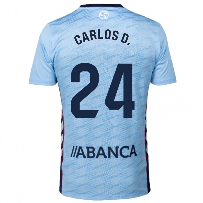 Danxen Homem Camisola Carlos Domínguez #24 Azul Celeste Vermelho Principal 2025/26 Camisa
