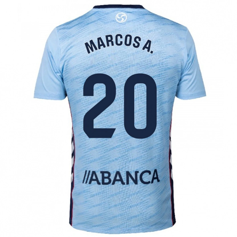 Danxen Homem Camisola Marcos Alonso #20 Azul Celeste Vermelho Principal 2025/26 Camisa
