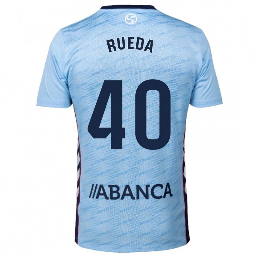 Danxen Homem Camisola Javi Rueda #40 Azul Celeste Vermelho Principal 2025/26 Camisa