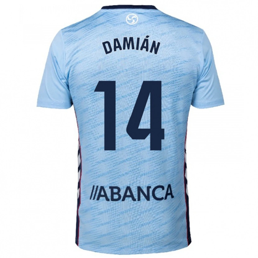 Danxen Homem Camisola Damián Rodríguez #14 Azul Celeste Vermelho Principal 2025/26 Camisa