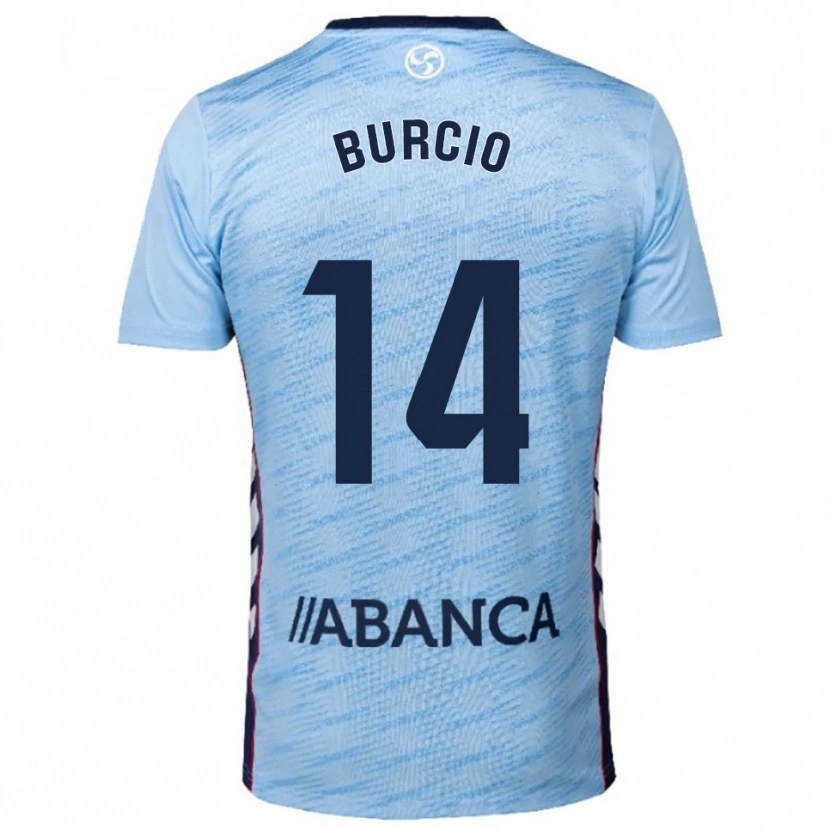 Danxen Homem Camisola Hugo Burcio #14 Azul Celeste Vermelho Principal 2025/26 Camisa