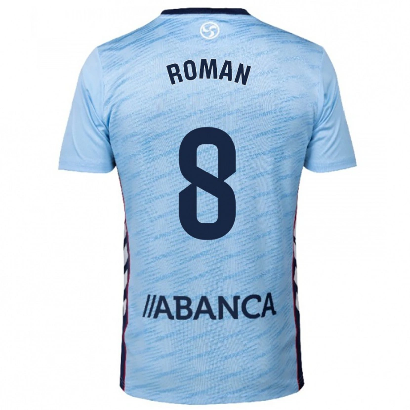 Danxen Homem Camisola Miguel Román #8 Azul Celeste Vermelho Principal 2025/26 Camisa