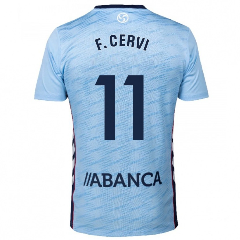 Danxen Homem Camisola Franco Cervi #11 Azul Celeste Vermelho Principal 2025/26 Camisa