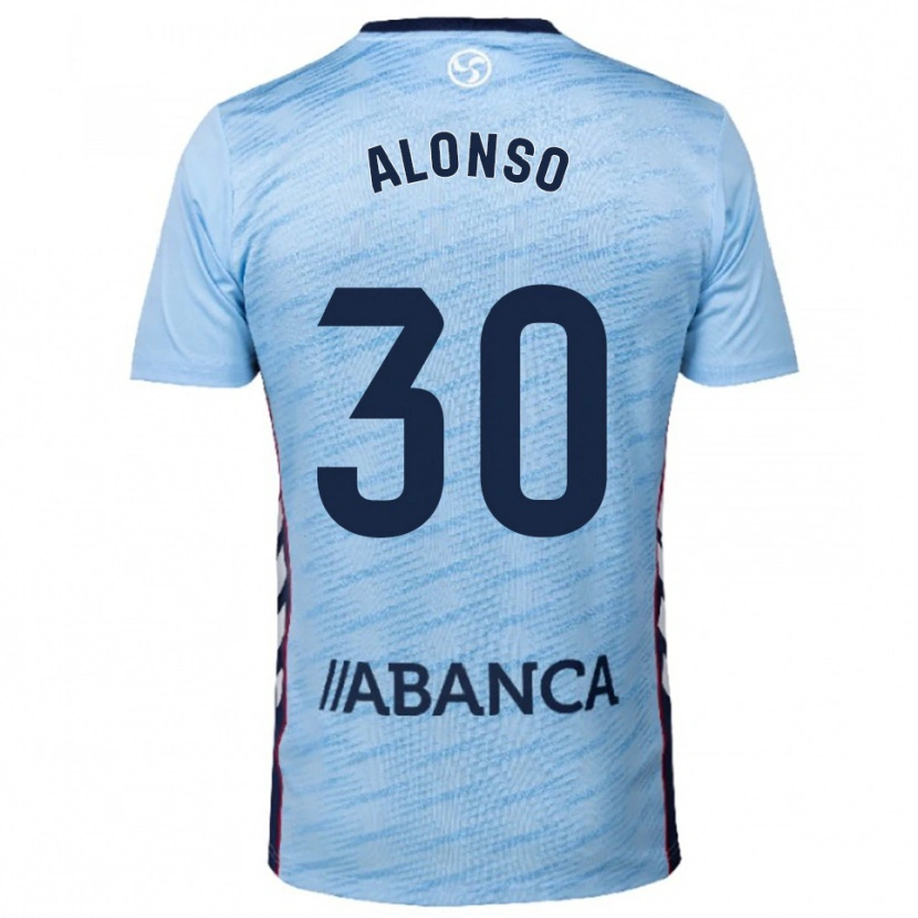 Danxen Homem Camisola Adriana Alonso #30 Azul Celeste Vermelho Principal 2025/26 Camisa