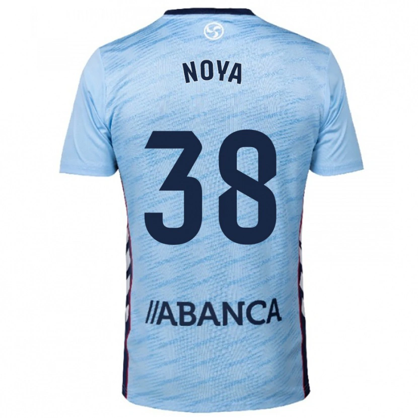 Danxen Homem Camisola Dani Noya #38 Azul Celeste Vermelho Principal 2025/26 Camisa