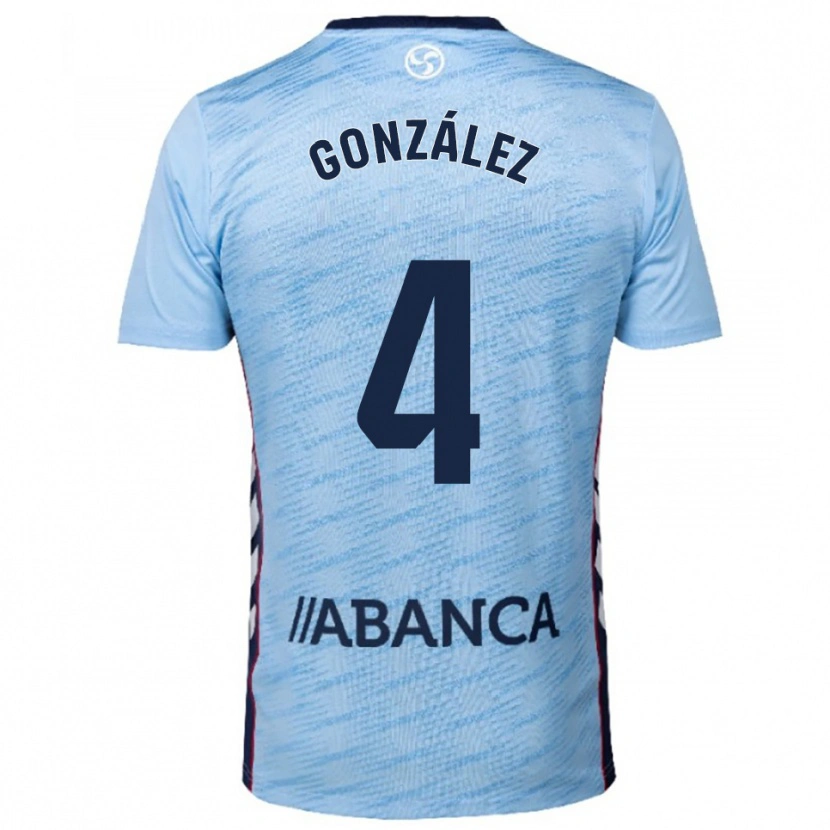 Danxen Homem Camisola Paula González #4 Azul Celeste Vermelho Principal 2025/26 Camisa