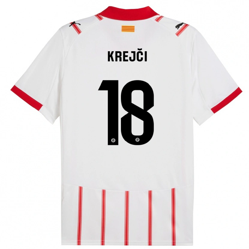 Danxen Homem Camisola Ladislav Krejci #18 Branco Vermelho Principal 2025/26 Camisa