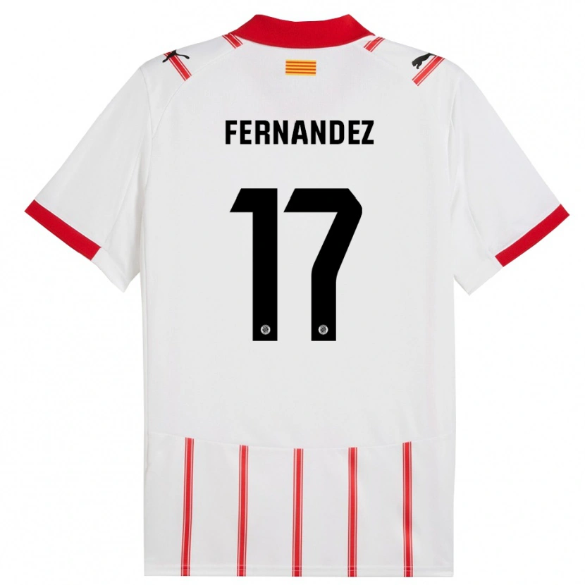 Danxen Homem Camisola Daniel Fernández #17 Branco Vermelho Principal 2025/26 Camisa