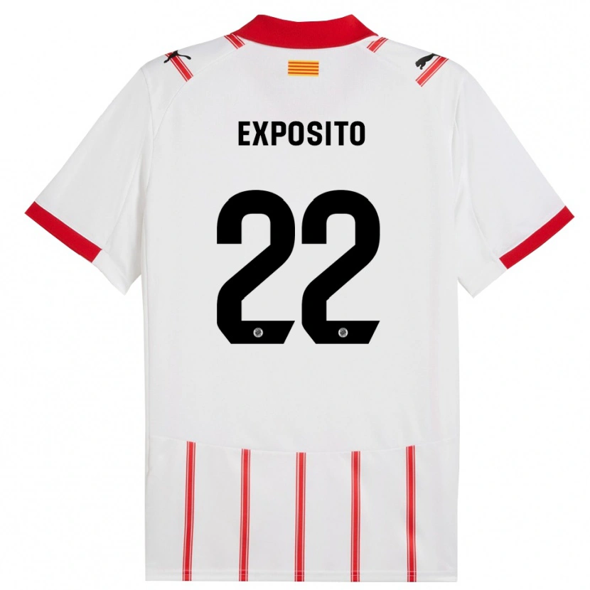 Danxen Homem Camisola Samu Expósito #22 Branco Vermelho Principal 2025/26 Camisa