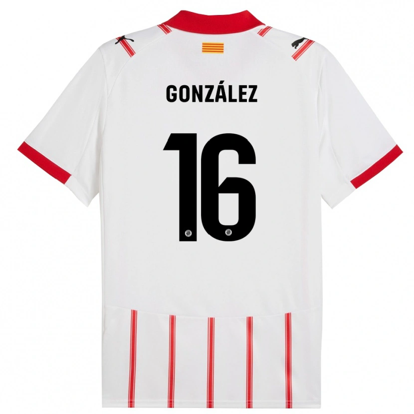 Danxen Homem Camisola Lau González #16 Branco Vermelho Principal 2025/26 Camisa