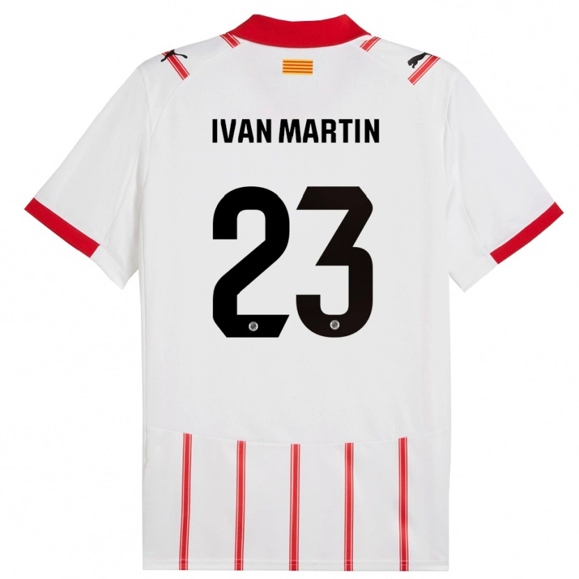 Danxen Homem Camisola Iván Martín #23 Branco Vermelho Principal 2025/26 Camisa
