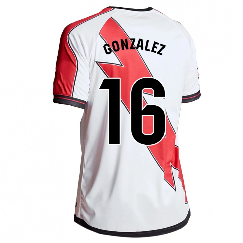 Danxen Homem Camisola Aitor González #16 Branco Vermelho Principal 2025/26 Camisa
