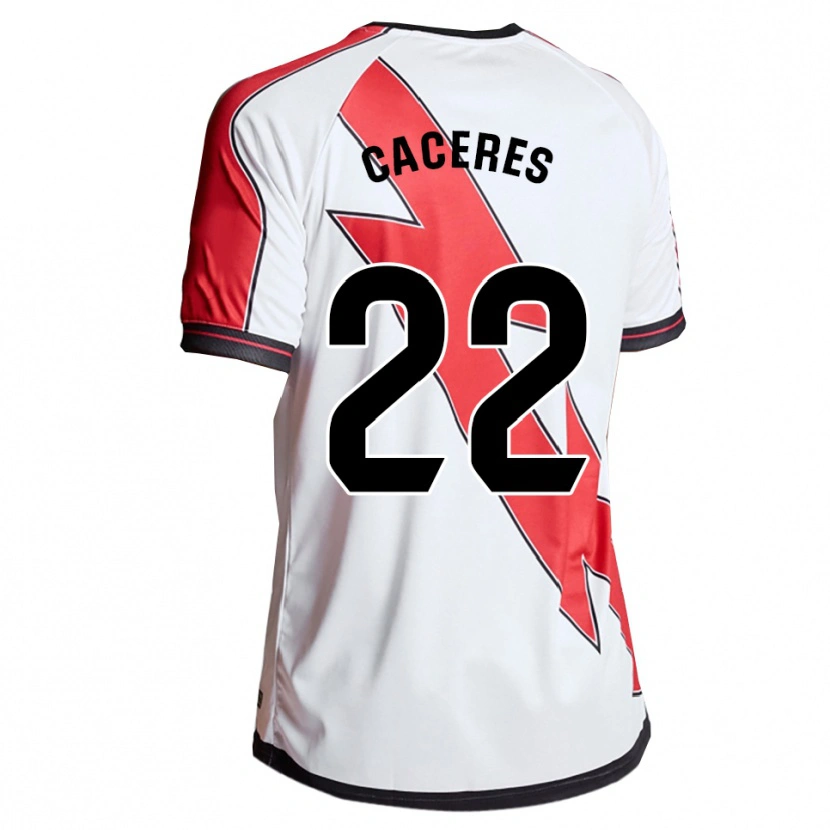 Danxen Homem Camisola Daniel Cáceres #22 Branco Vermelho Principal 2025/26 Camisa