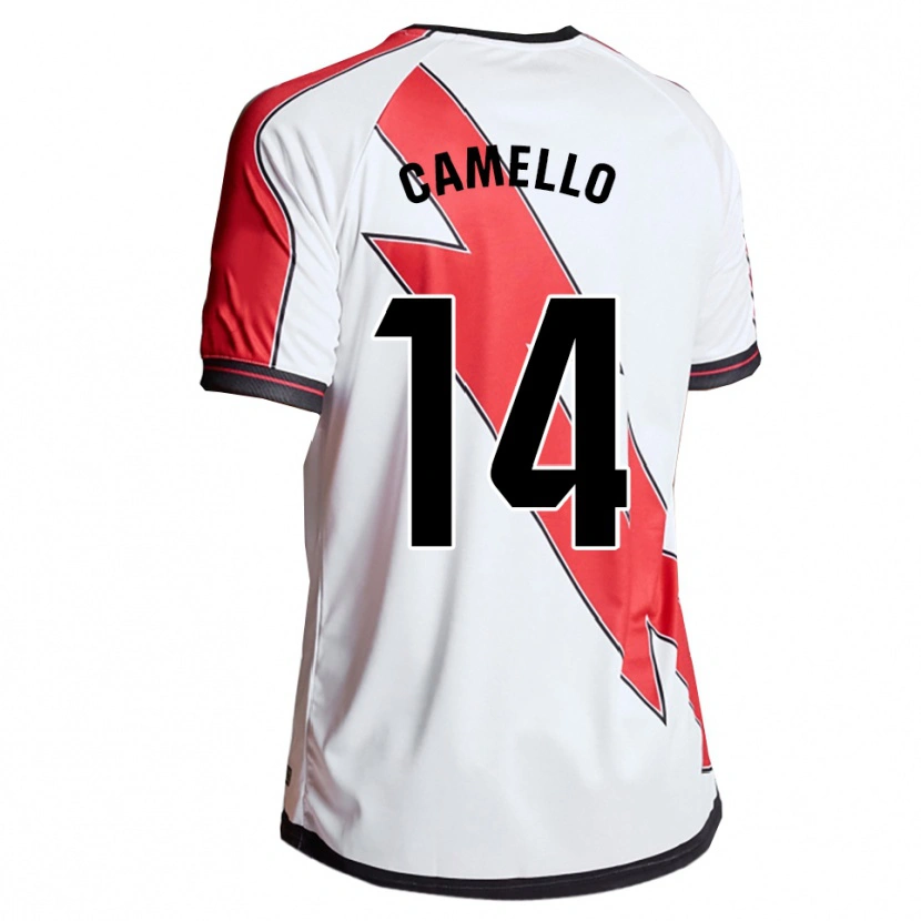Danxen Homem Camisola Sergio Camello #14 Branco Vermelho Principal 2025/26 Camisa