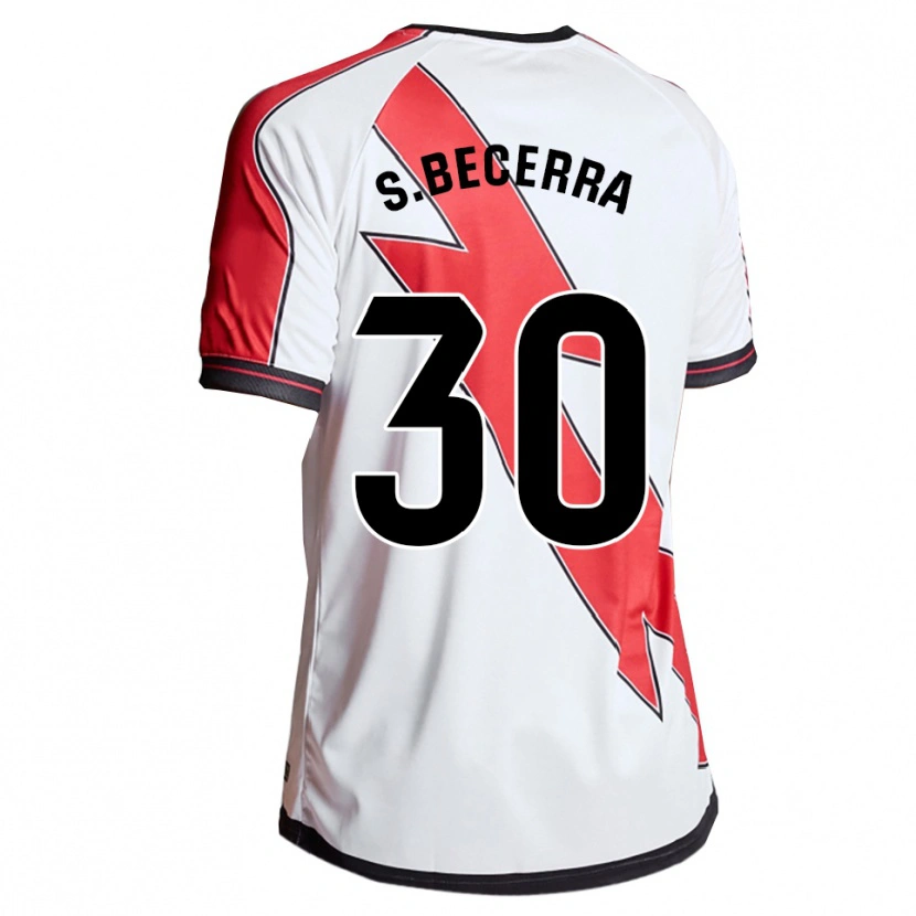 Danxen Homem Camisola Samuel Becerra #30 Branco Vermelho Principal 2025/26 Camisa