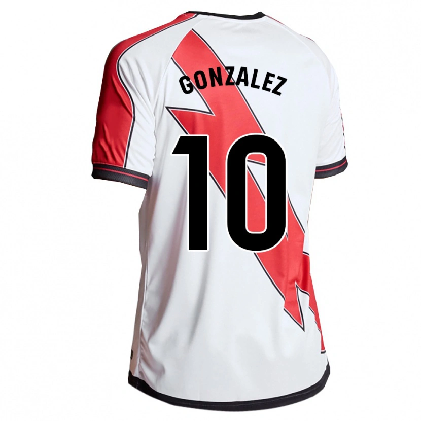 Danxen Homem Camisola Alba Gonzalez Perez #10 Branco Vermelho Principal 2025/26 Camisa