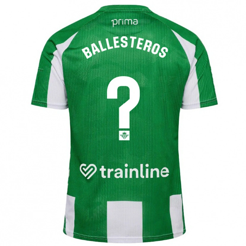 Danxen Homem Camisola Gonzalo Ballesteros #0 Verde Branco Principal 2025/26 Camisa