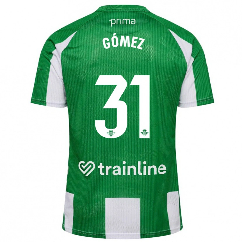 Danxen Homem Camisola Valentín Gómez #31 Verde Branco Principal 2025/26 Camisa