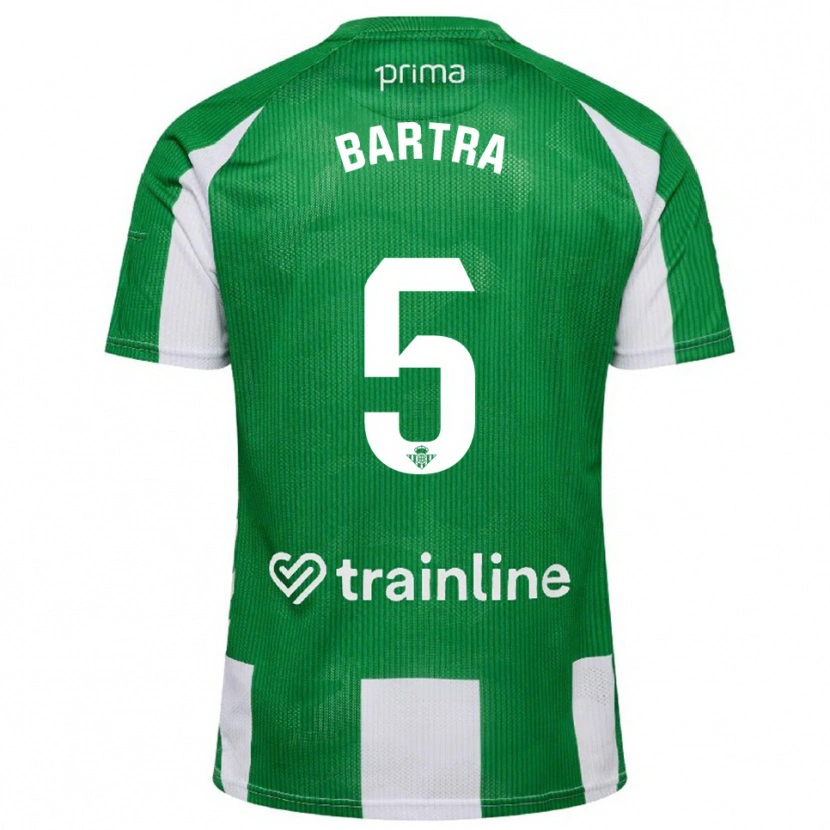 Danxen Homem Camisola Marc Bartra #5 Verde Branco Principal 2025/26 Camisa