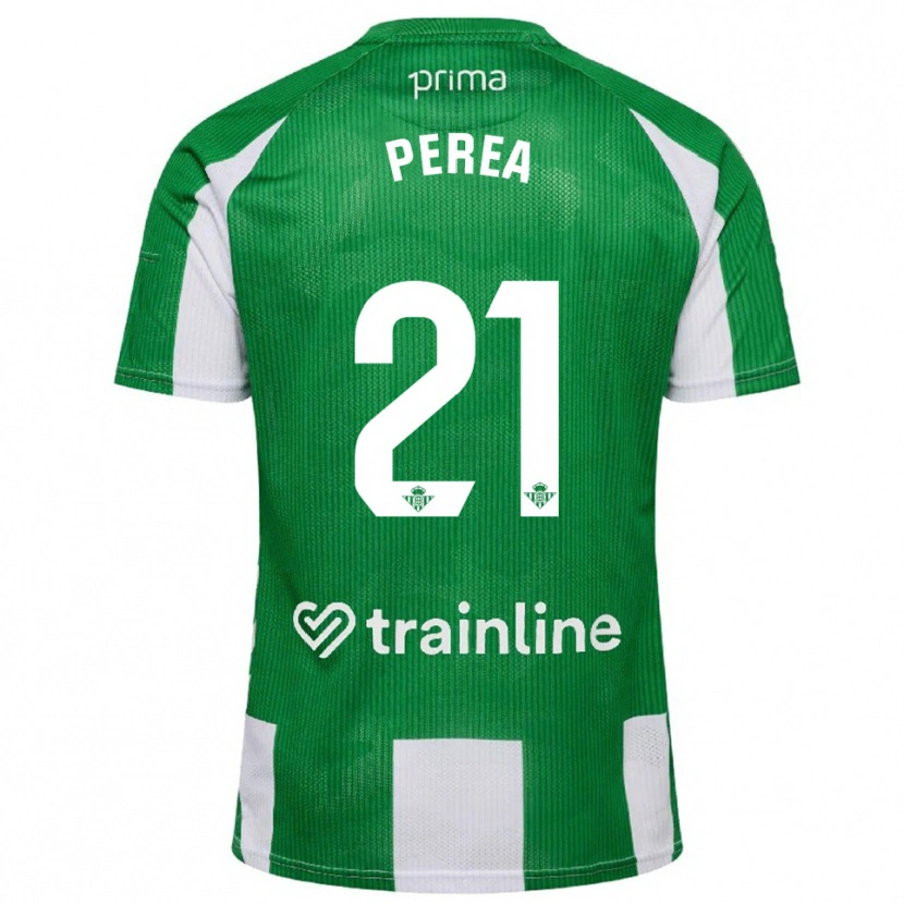 Danxen Homem Camisola Paula Perea #21 Verde Branco Principal 2025/26 Camisa