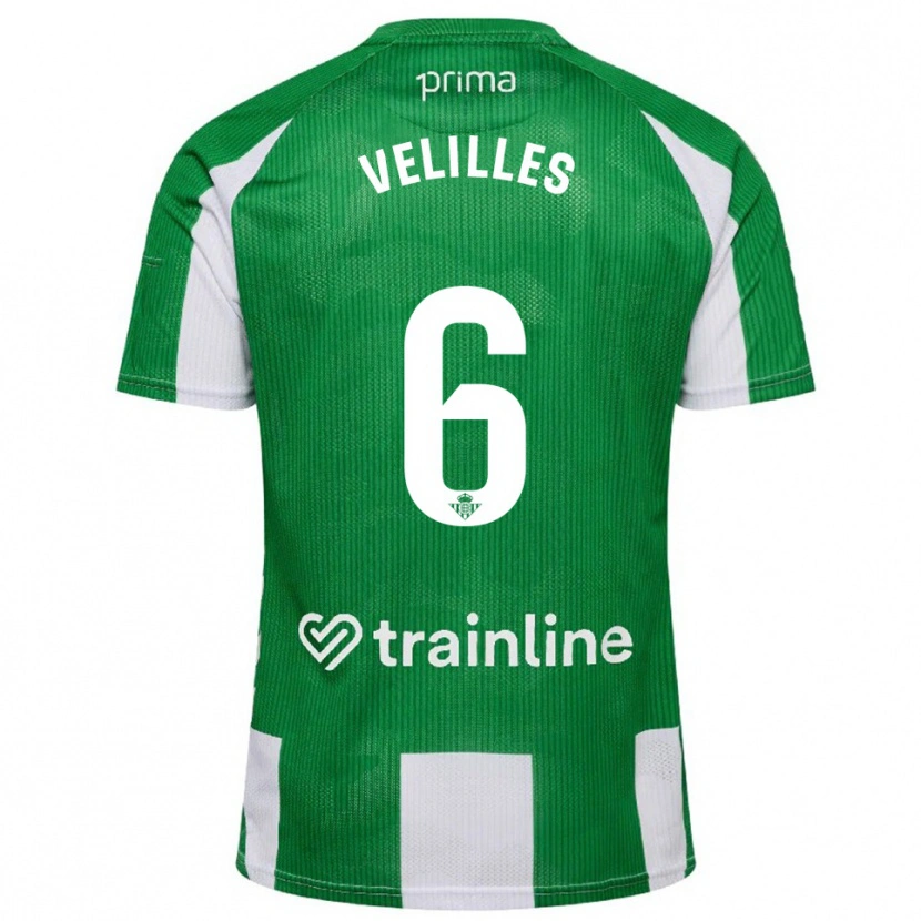 Danxen Homem Camisola Luis Velilles #6 Verde Branco Principal 2025/26 Camisa