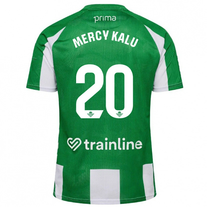 Danxen Homem Camisola Chinyere Mercy Kalu #20 Verde Branco Principal 2025/26 Camisa