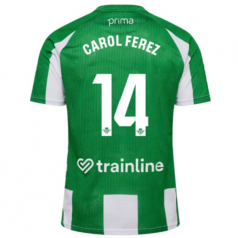 Danxen Homem Camisola Carolina Férez Méndez #14 Verde Branco Principal 2025/26 Camisa