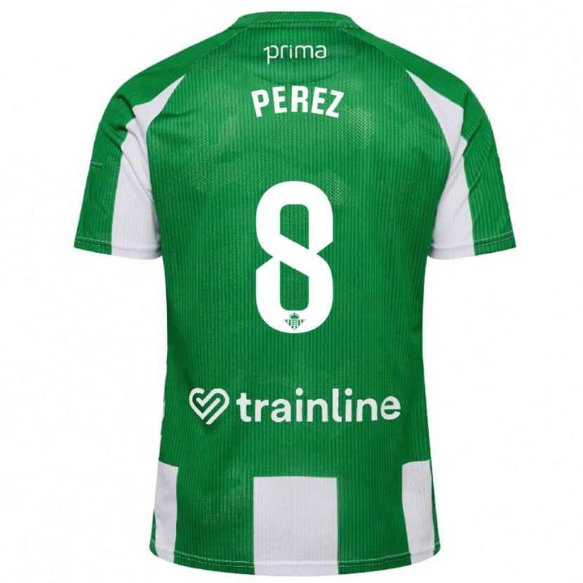 Danxen Homem Camisola Dani Pérez #8 Verde Branco Principal 2025/26 Camisa