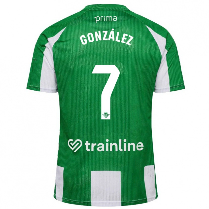 Danxen Homem Camisola Antonio González #7 Verde Branco Principal 2025/26 Camisa
