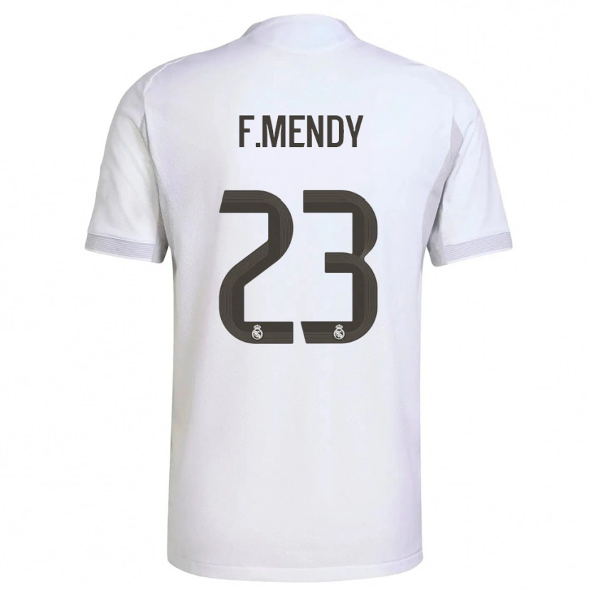 Danxen Homem Camisola Ferland Mendy #23 Branco Amarelo Principal 2025/26 Camisa