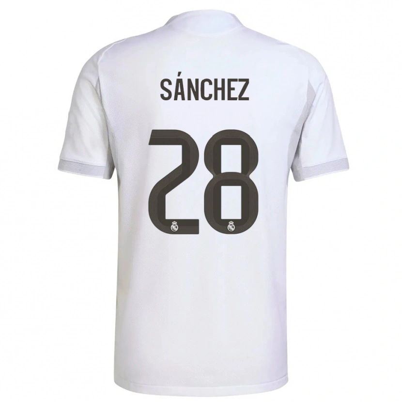 Danxen Homem Camisola Álex Sánchez #28 Branco Amarelo Principal 2025/26 Camisa