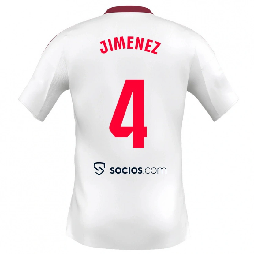 Danxen Homem Camisola Diego Jiménez #4 Branco Vermelho Principal 2025/26 Camisa