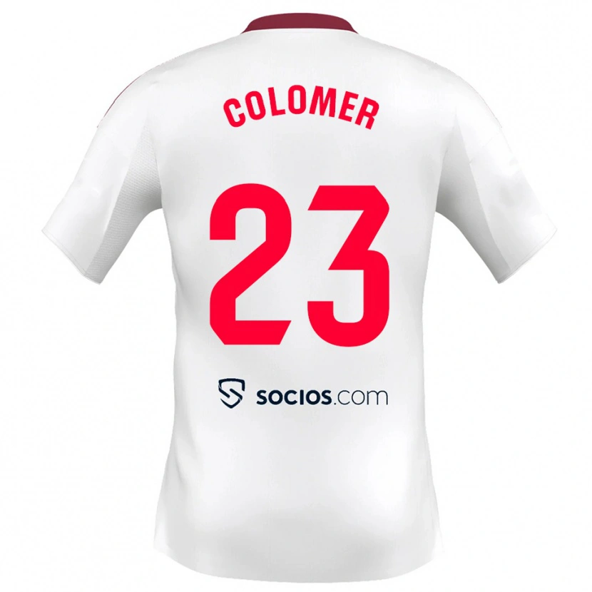 Danxen Homem Camisola Carlos Colomer #23 Branco Vermelho Principal 2025/26 Camisa