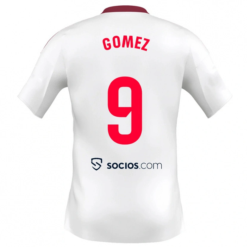 Danxen Homem Camisola Raúl Gómez #9 Branco Vermelho Principal 2025/26 Camisa