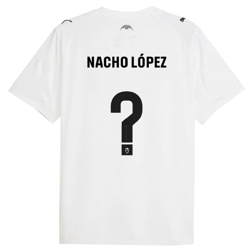Danxen Homem Camisola Nacho López #0 Branco Preto Principal 2025/26 Camisa